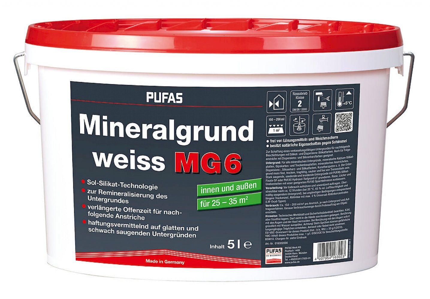 PUFAS Mineralgrund weiss MG 6 5 Liter
