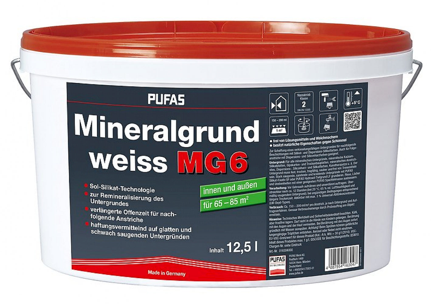 PUFAS Mineralgrund weiss MG 6 12,5 Liter