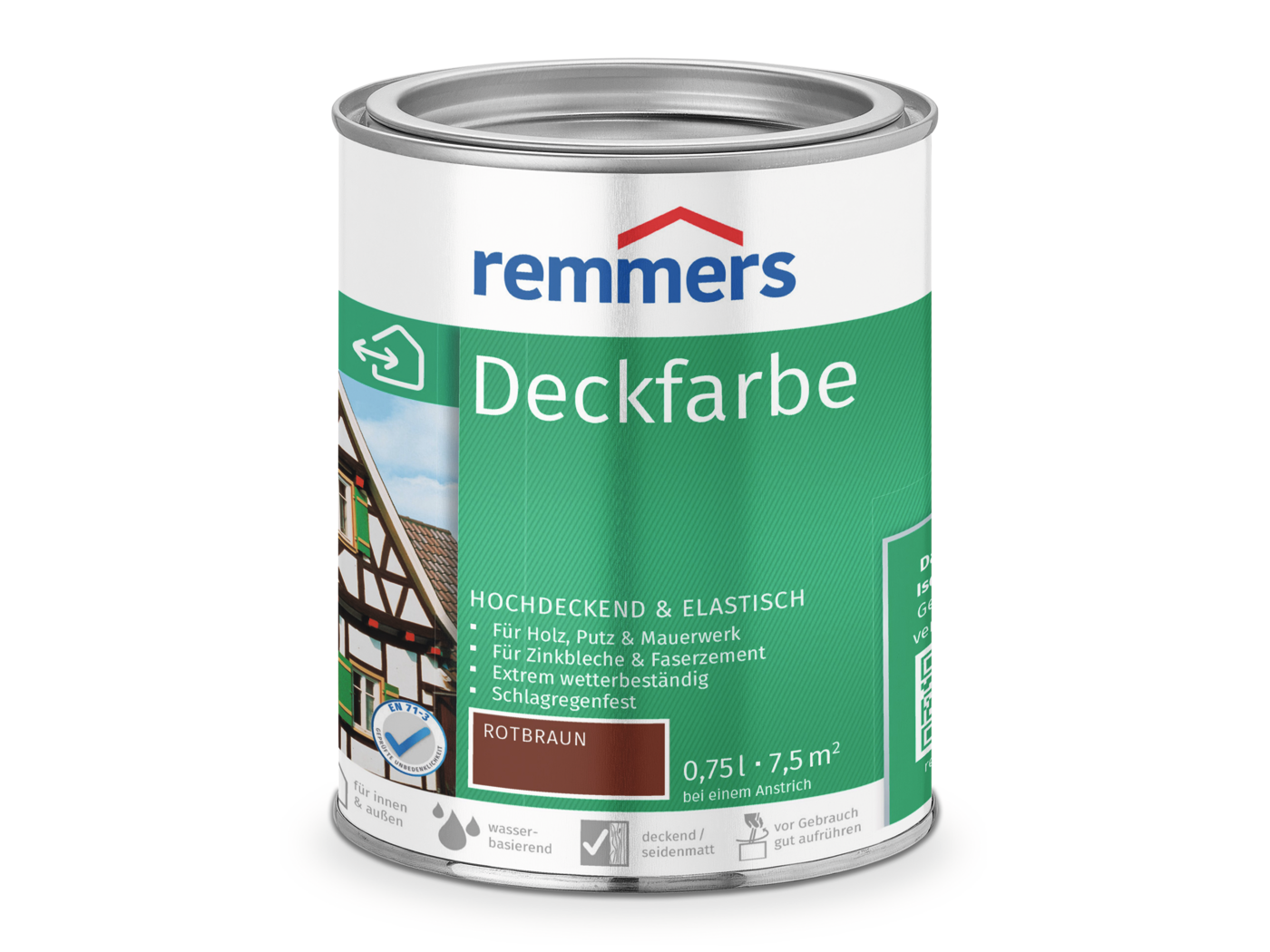 DECKFARBE ROTBRAUN 750 ML.