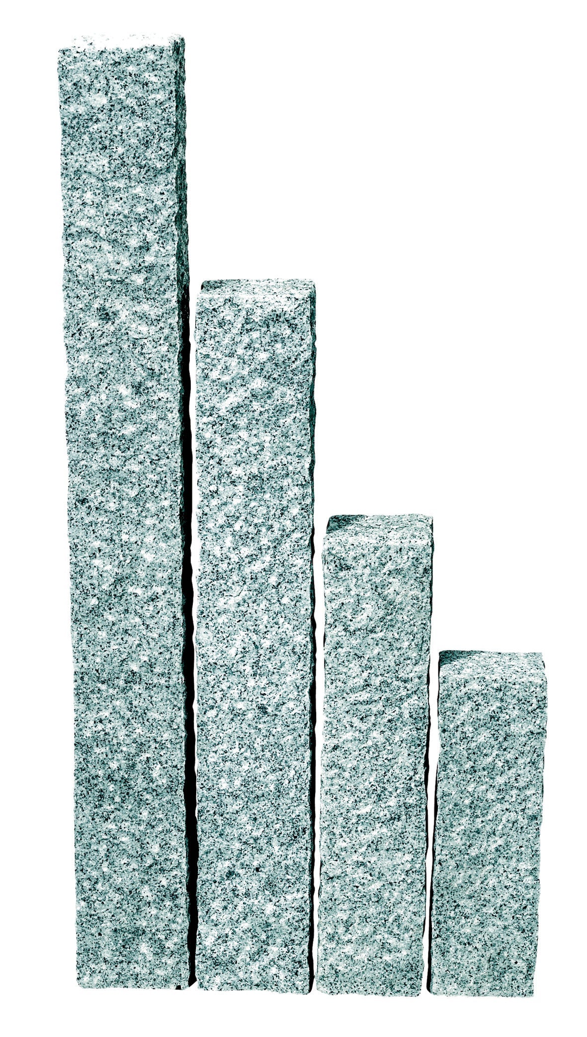 Granit Palisade hellgrau Classic - alle Seiten gespitzt