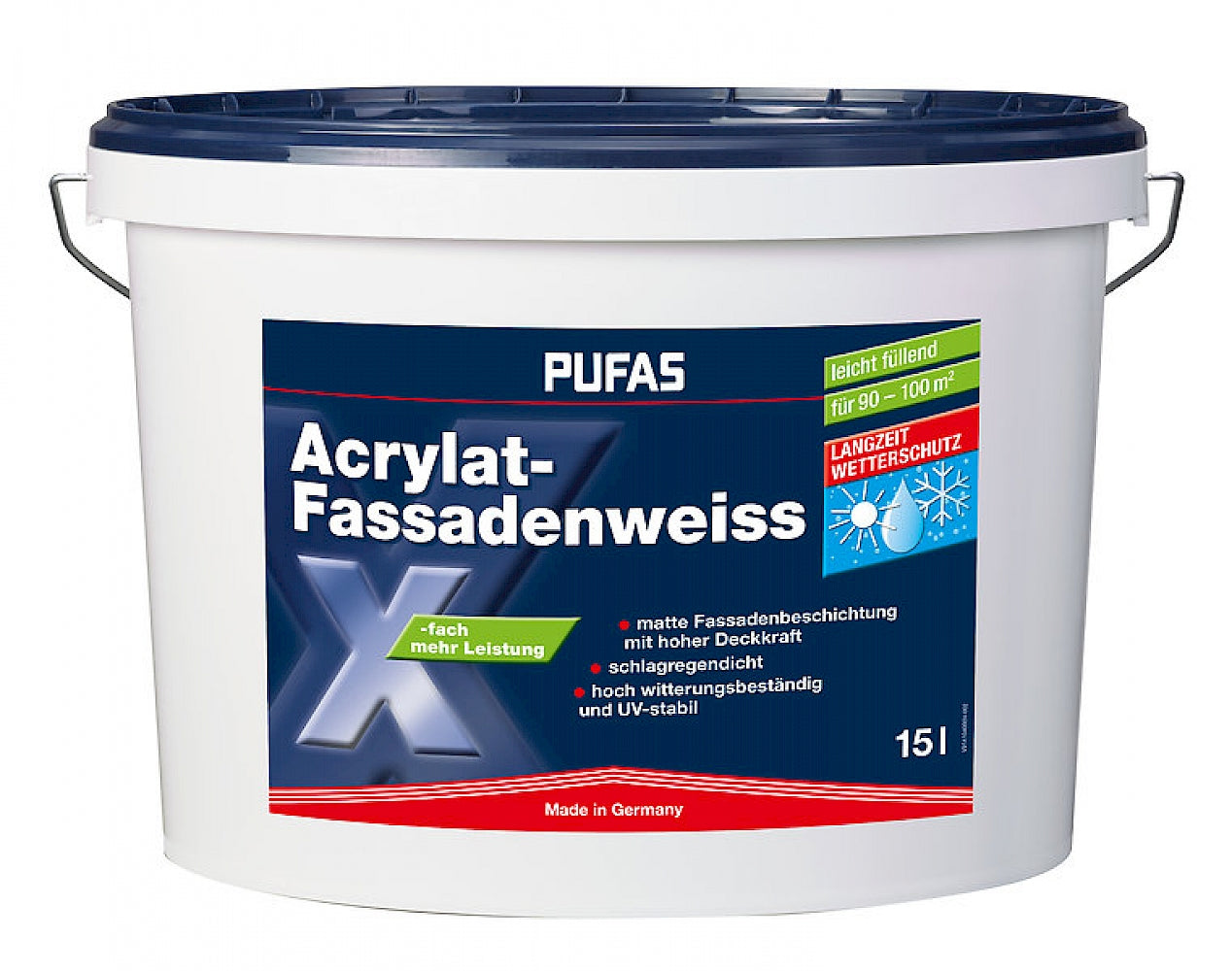 PUFAS Acrylat-Fassadenweiss 15 Liter