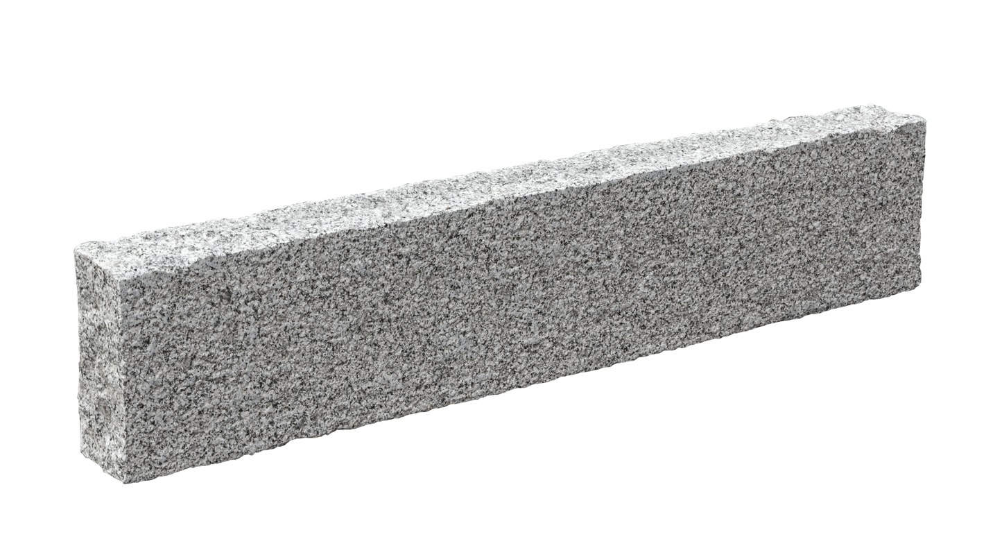 Granit Stele / Rasenbord hellgrau Premium 10cm breit - gesägt & gespitzt