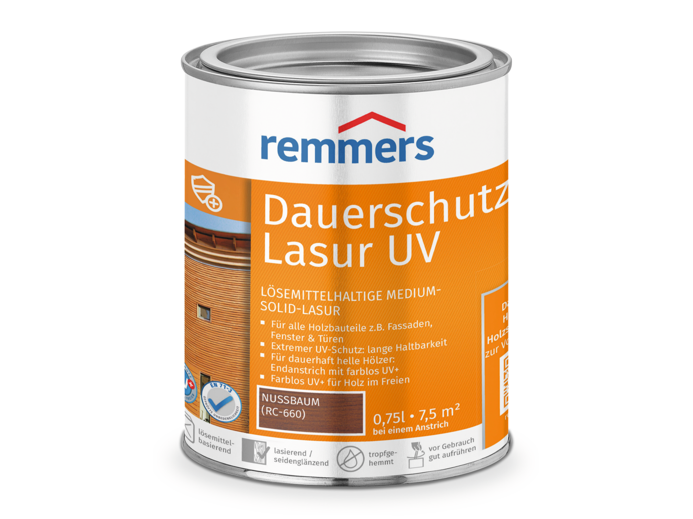 DAUERSCHUTZ-LASUR UV NUSSBAUM 0,75l