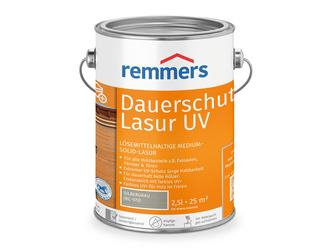 DAUERSCHUTZ-LASUR UV SILBERGRAU 2,5l