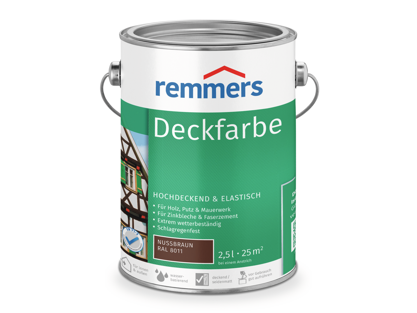 DECKFARBE NUSSBRAUN RAL 8011 2,50 LTR